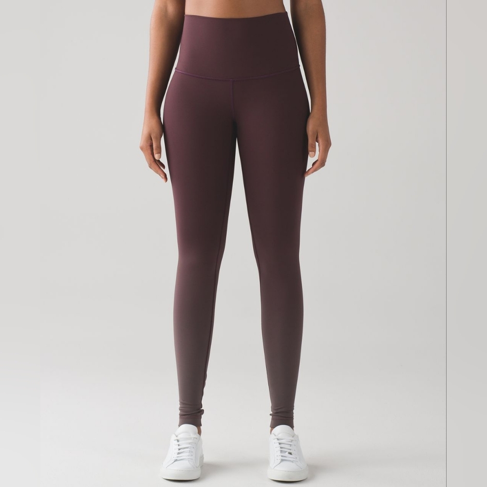 Lululemon Wunder Under High Rise Pant 31" in Ombre Black Cherry, Size 4